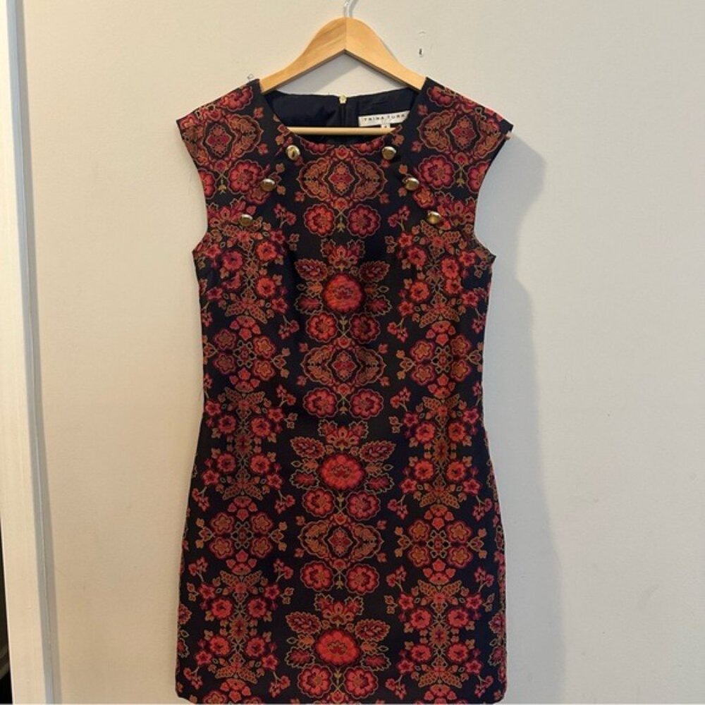 Trina Turk Angelou Sierra Primrose Jacquard Shift Dress Sz 4 Retail $288 - Picture 4 of 13